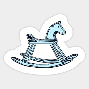 Blue Rocking Horse Sticker